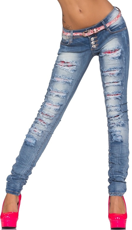 Ripped lavtaljet jeans